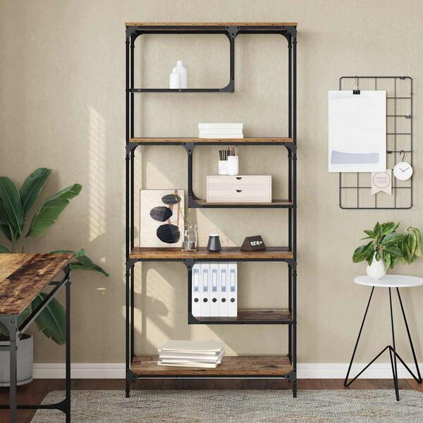 vidaXL Libreria Legno vecchio 81 x 36 x 176 cm Legno multistrato