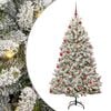 vidaXL Albero di Natale Artificiale con Rami Pieghevoli Verde e Bianco
