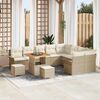 vidaXL Set Divano da Giardino 12 pcs Beige polyrattan