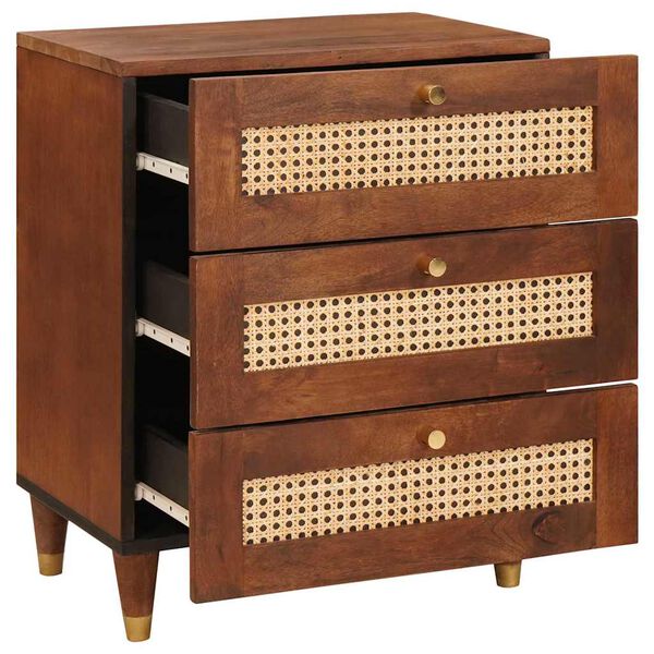 vidaXL Comodini con cassetto 50 x 33 x 62 cm Legno di mango massello