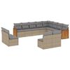 vidaXL Set Divani da Giardino 12 pz con Cuscini Beige in Polyrattan