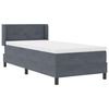 vidaXL Letto a molle con materasso Grigio scuro 190 x 90 cm Velluto