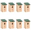 vidaXL Casette per gli Uccelli 8 pz in Legno 12x12x22 cm