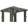 vidaXL Gazebo con Tende e Stringa di Luci LED 3x3 m Grigio Talpa