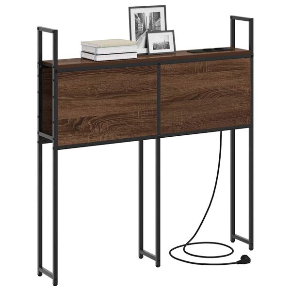 vidaXL Testiera con Stazione di Carica e Storage Rovere marrone 75 cm