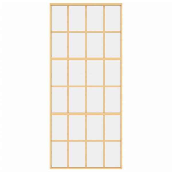 vidaXL Porta Scorrevole Dorata 90x205 Vetro Trasparente ESG Alluminio