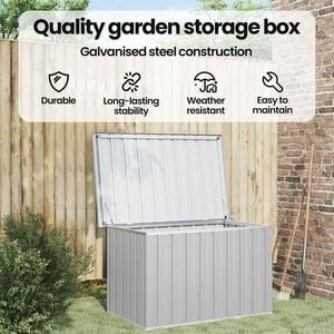 vidaXL Baule da Giardino Grigio 109x67x65 cm