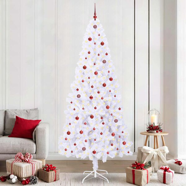 vidaXL Albero di Natale artificiale Bianco 240 cm PVC e Acciaio