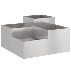 vidaXL Vaso da giardino Argento 100 x 100 x 48 cm Acciaio inossidabile