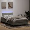 vidaXL Letto a Molle con Materasso e LED Grigio Chiaro 120x220cm Velluto