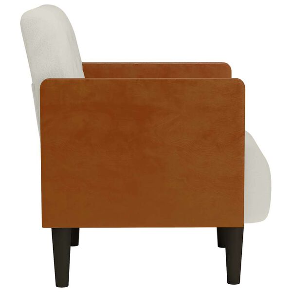 vidaXL Divano Sedia con Braccioli Crema 55 cm in Velluto