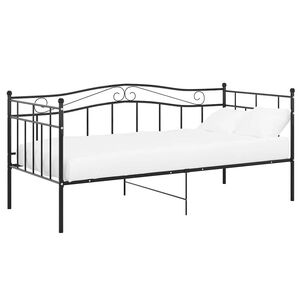 vidaXL Divano Letto Telaio Nero in Metallo 90x200 cm