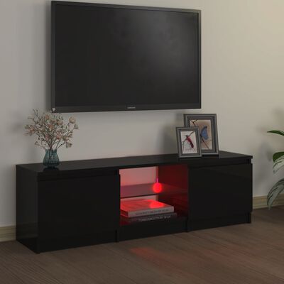 vidaXL Mobile Porta TV con Luci LED Nero 120x30x35,5 cm