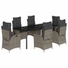 vidaXL Set da Pranzo da Giardino 7 pz con Cuscini in Polyrattan Grigio