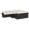 vidaXL Set Divani da Giardino 11 pz con Cuscini in Polyrattan Nero