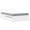 vidaXL Letto Cassetti e Materasso Bianco 120x200cm Legno Massello Pino