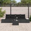 vidaXL Set di divani con cuscino con cuscino 5 pcs Nero polyrattan