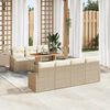 vidaXL Set Divano da Giardino 8 pcs Beige Poly Rattan