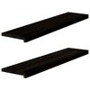 vidaXL Gradini 2 pz Marrone-nero 110x30x2 cm Legno Massello Rovere