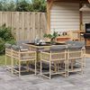vidaXL Set Pranzo da Giardino 9 pz con Cuscini Beige Misto Polyrattan