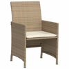 vidaXL Set da Bistrò 3 pz con Cuscini Beige in Polyrattan