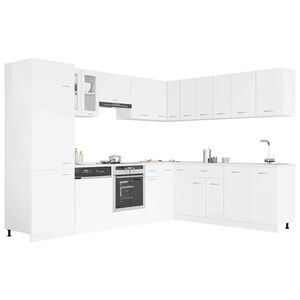vidaXL Set Armadi da Cucina 14 pz Lyon Bianco in Truciolato