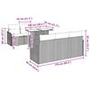 vidaXL Set Divano da Giardino 7 pcs Grigio chiaro Poly Rattan