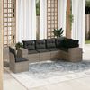 vidaXL Set Divano da Giardino 6 pz con Cuscini Grigio in Polyrattan