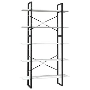 vidaXL Libreria a 5 Ripiani Bianca 100x30x175 cm in Legno di Pino