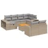 vidaXL Set Divani da Giardino 11 pz con Cuscini Beige in Polyrattan