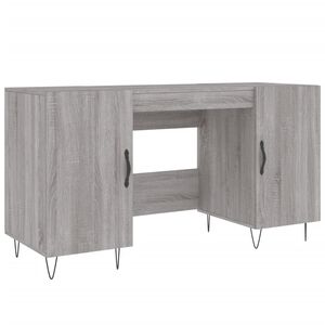 vidaXL Scrivania Grigio Sonoma 140x50x75 cm in Legno Multistrato