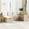 vidaXL Set Divano da Giardino 6 pz con Cuscini Beige in Polyrattan