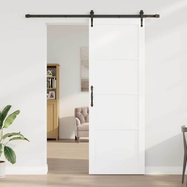 vidaXL Porta scorrevole ORKDAL Bianco e Nero 83 x 232 cm Pino massello