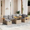 vidaXL Set Divano da Giardino 8 pz con Cuscini Beige in Polyrattan