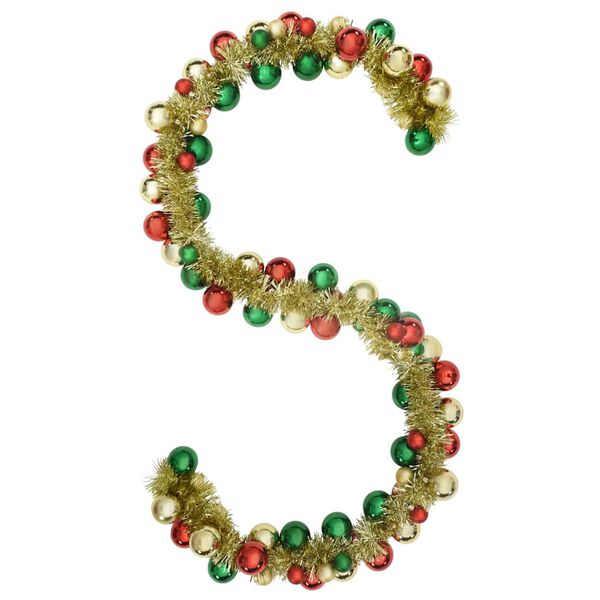 vidaXL Ghirlanda di Palline di Natale Multicolore 186 cm Polistirolo