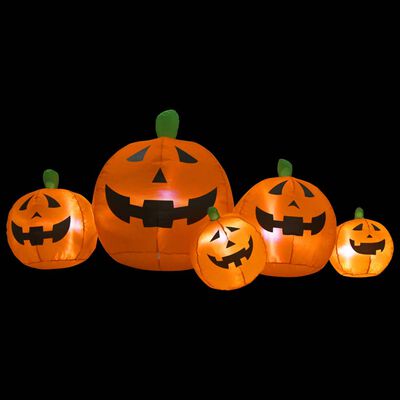 vidaXL Famiglia di Zucche Gonfiabili per Halloween con LED 1,8 m