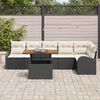 vidaXL Set Divano da Giardino con cuscino 7 pcs Nero e Crema