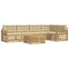 vidaXL Set di divani da esterno 6 pz 5-Posti Bianco e Beige Poliestere