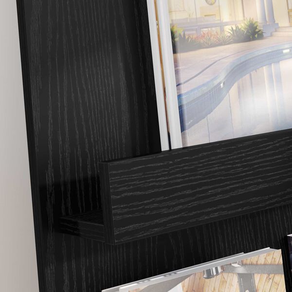 vidaXL Scaffale per riviste Rovere Nero 51 x 11 x 102 cm