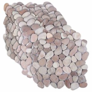 vidaXL Pavimenti in ciottoli Beige e Rosa Pallido 30 x 30 cm