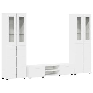 vidaXL Set mobile TV con porta FLORIN 3 pcs Bianco Legno multistrato
