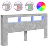 vidaXL Testiera LED Grigio Cemento 200x18,5x103,5 cm Legno Multistrato