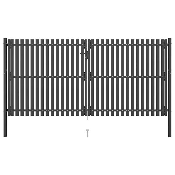 vidaXL Cancello per Recinzione da Giardino in Acciaio 400x175 cm Antracite