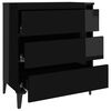 vidaXL Credenza Nero Lucido 60x35x69 cm in Legno Multistrato