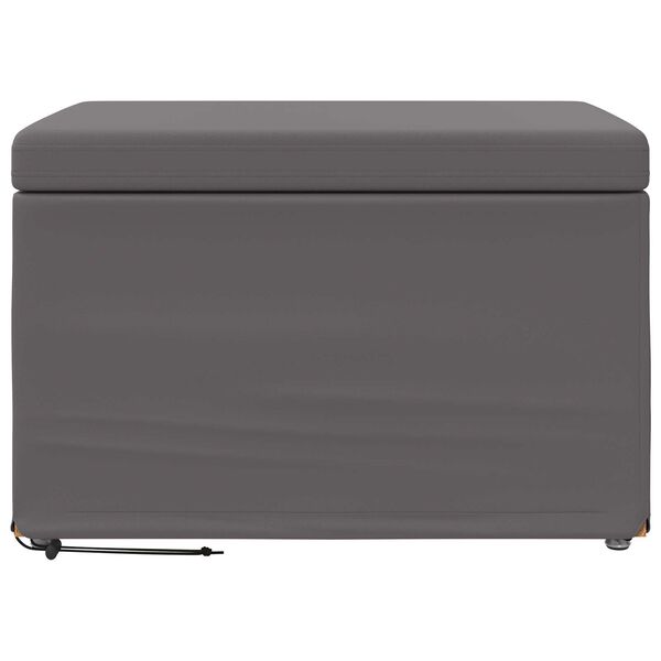 vidaXL Pouf Grigio Pelle Sintetica e Legno Ingegnerizzato