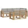 vidaXL Set di divani da esterno 7 pz Bianco e Grigio Chiaro
