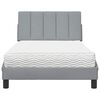vidaXL Letto con Materasso Hanko Grigio Chiaro 100x200 cm in Tessuto