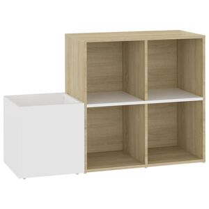 vidaXL Scarpiera Ingresso Bianco Rovere Sonoma 105x35,5x70 Multistrato