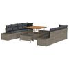 vidaXL Set Divano da Giardino Grigio Poly Rattan