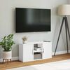 vidaXL Mobile Porta TV ODDA Bianco 79x24x40 cm Legno Massello di Pino